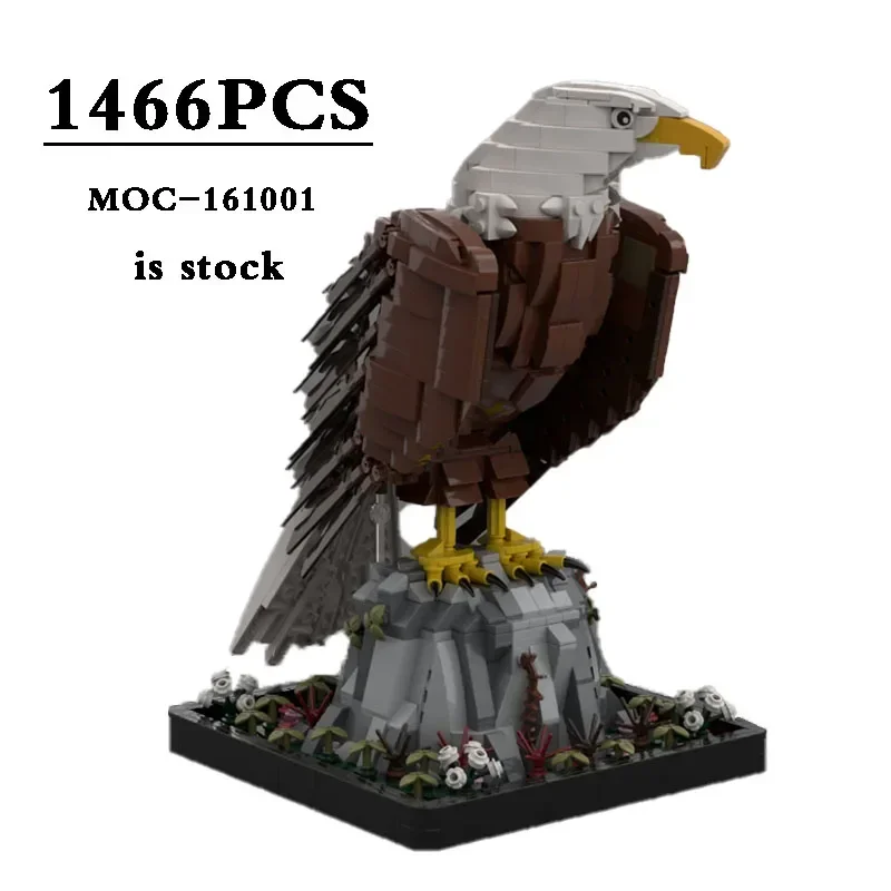 

Building Blocks MOC-161001 Animal Model Bald Eagle Street View Building Block Splicing Model 1466PCS Birthday Christmas Toy Gift