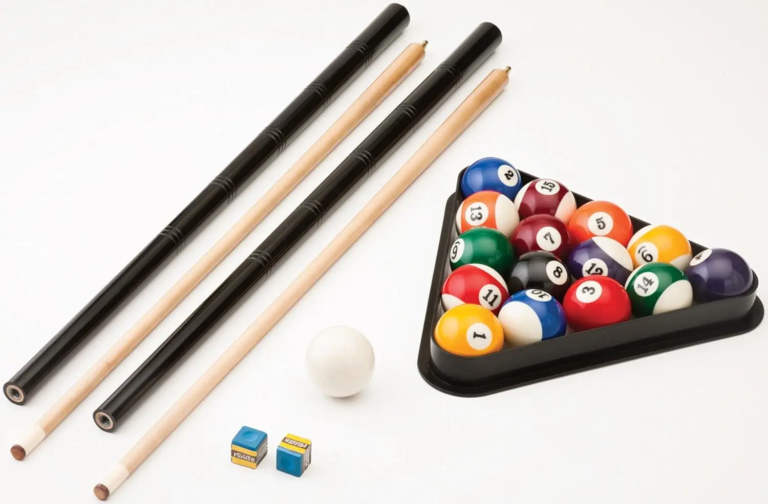 Pool Table with Classic Style Billiard Pockets & Contemporary Straight Legs, Oak Finish w/Bronze Colored Cloth Playing USA 4