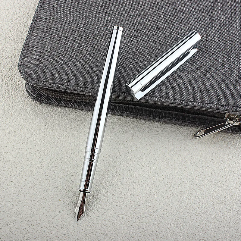 High Quality Stainless Steel Luxury Business School Student Office Supplies Fountain Pen New Ink Pen
