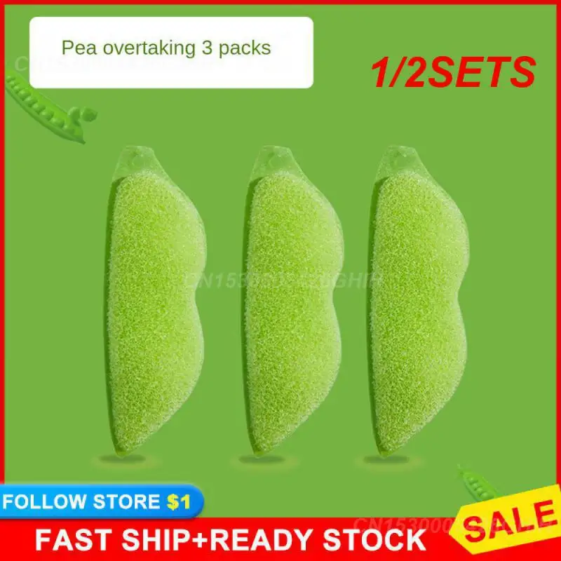 

1/2SETS Pea Rub Clean 3 Pieces Cleaning Artifact Household Cleaning Appliances Rub Feeding Bottle Strong Cleaning Power