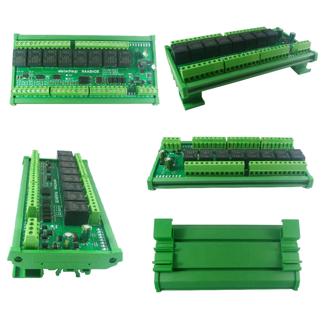RS485 Modbus RTU PLC IO 확장 보드 8DO-4DI-8AI 4DO-2DI-3AI 4-20MA 0-10V 아날로그 전류 전압 수집기 NPN/PNP DIO