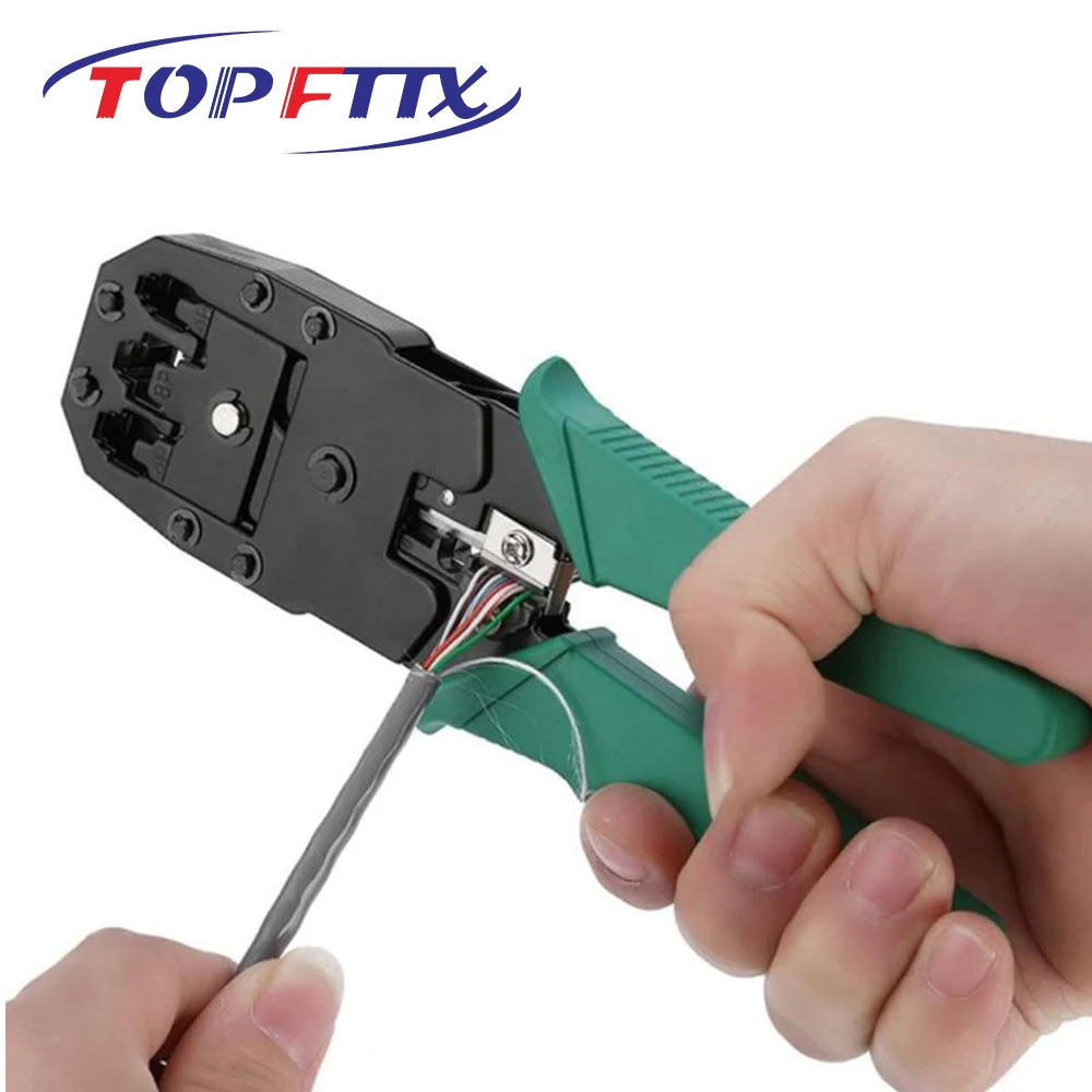 RJ45 네트워크 케이블 스트리퍼, Cat7 Cat6 Cat5e 4P/6P/8P 크림핑용 케이블 플라이어 패스스루 크림퍼