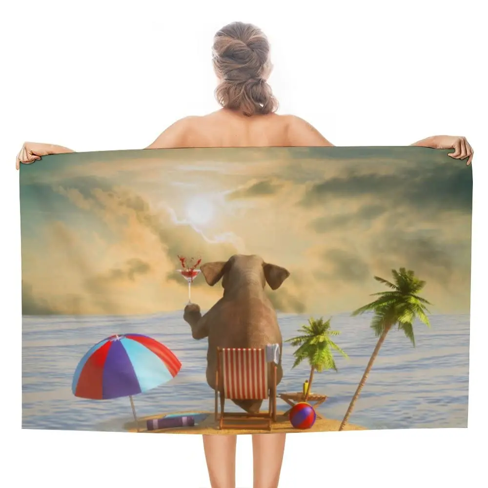 

Летнее забавное банное полотенце в виде слона, легкое Африканское дикое зеленое полотенце для путешествий, бассейна, йоги, спортзала, кемпинга, полотенца для детей и взрослых