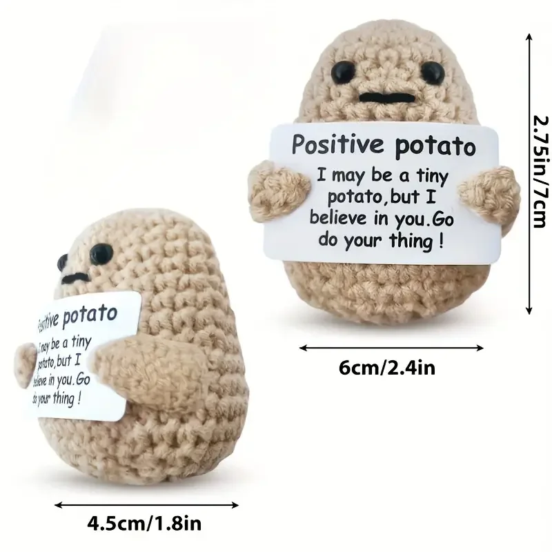 Positive Funny Cute Axolotl Doll Emotional Support Pickles Handmade Home Office Decor Ornaments Crochet Knitting Christmas Gift