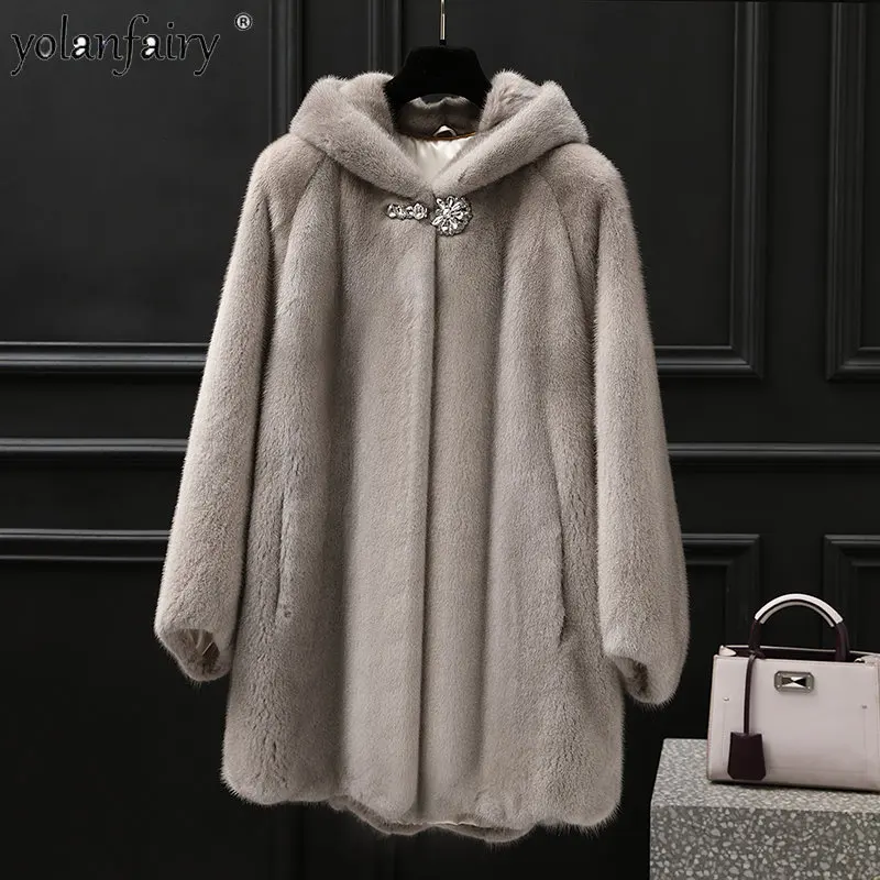 

Real Fur Coat Female Whole Mink Fur Coats Women Short Fur Hooded Clothes for Woman 2023 Winter Jackets Fashion Fourrure Femme FC