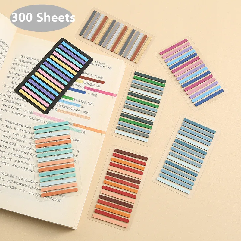 300 Sheets Transparentes Self-Adhesive Sticky Notes Annotation Reading Books Index Bookmarks Tabs Stationery Kawaii 50sheets sticky notes self adhesive posted it transparentes for annotation books markers notepad tabs stationery school supplies