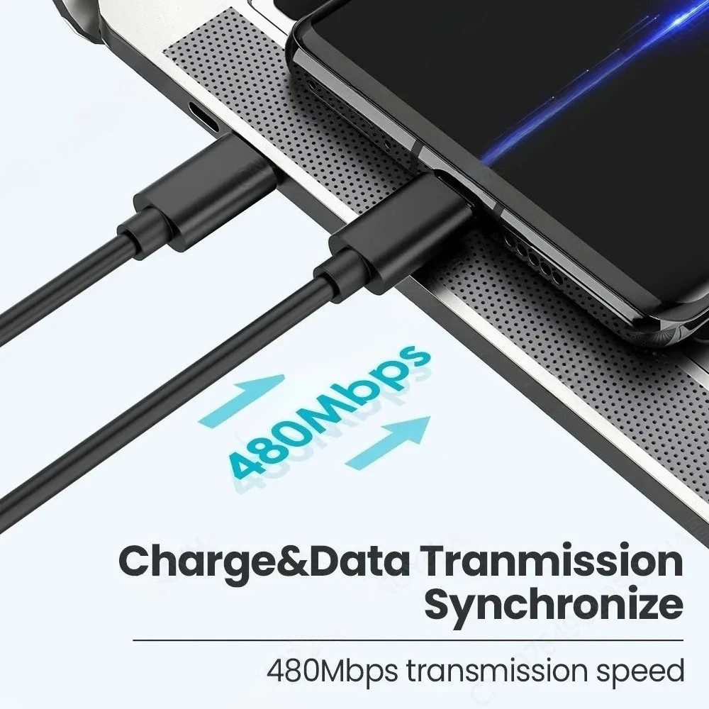 60W Type C to Micro USB Cable USB C Adapter Fast Charging Data Cord Charger For Macbook Pro Samsung Xiaomi Micro USB Adapter