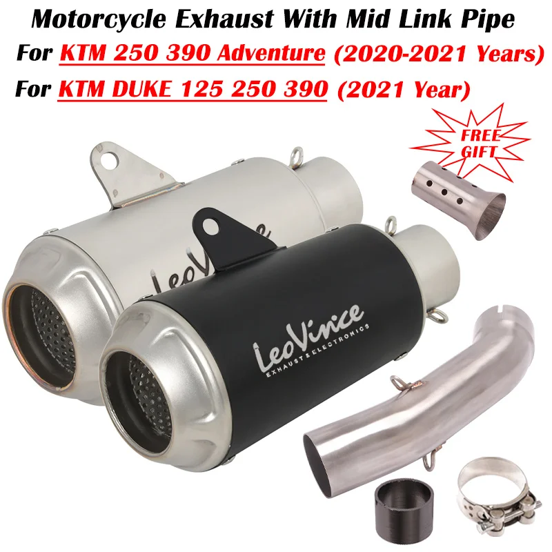

For KTM DUKE 125 250 390 Adventure 20220 2021 2022 Motorcycle Exhaust Escape System Modify Muffler With Mid link Piipe And Cover