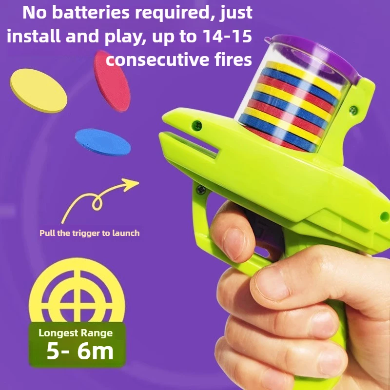 Radish Frisbee Gun Classic Toys Gun Parent Child Indoor Outdoor Safety Shooting Game 3