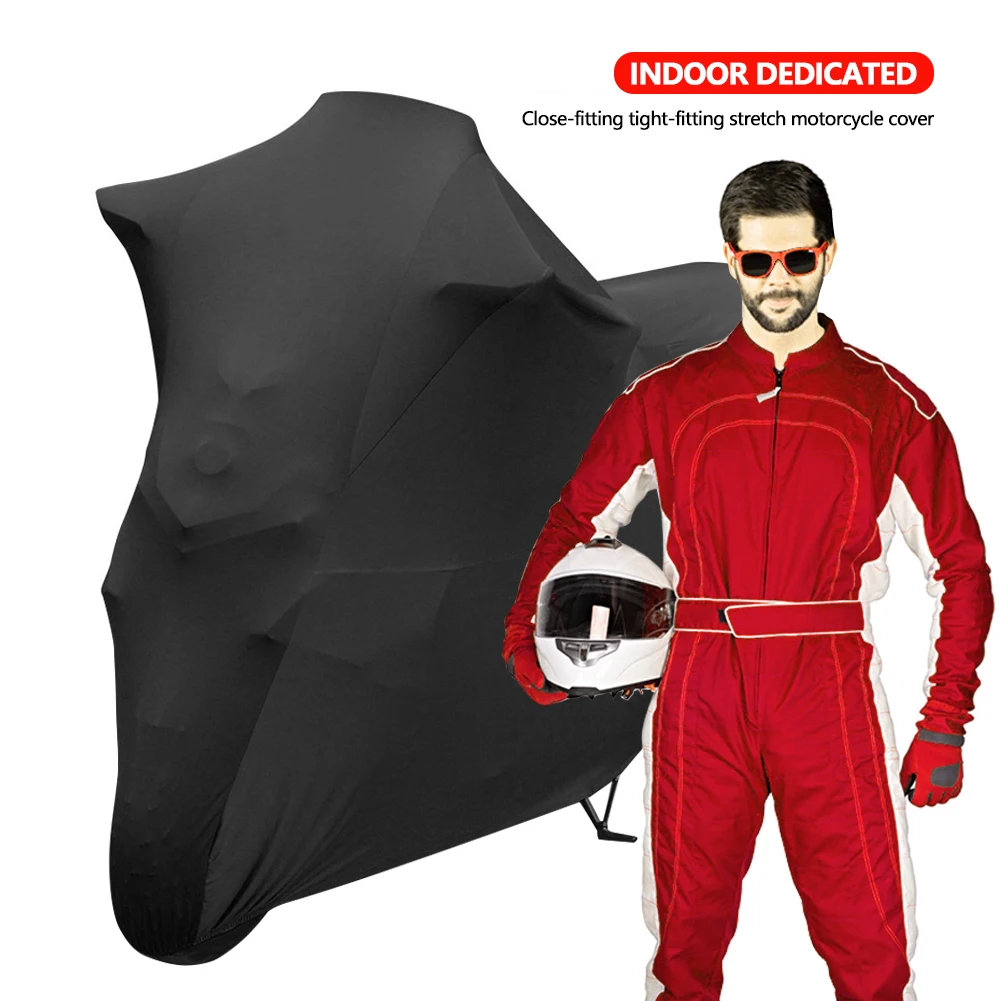 Bike Motor Scooter Dustproof Cover Universal Cloth Motorcycle UV Protector Cover Indoor Outdoor Elastic Fabric M-4XL 2 Colors