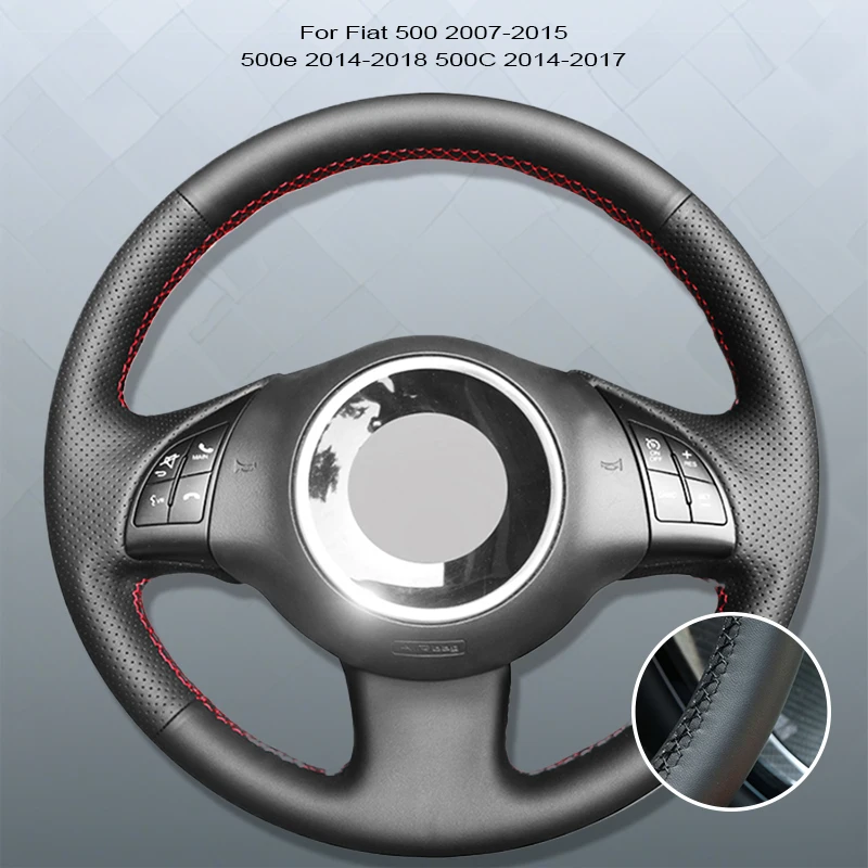 Sleek Black Microfibre Leather Steering Wheel Cover - Premium Custom DIY Kit