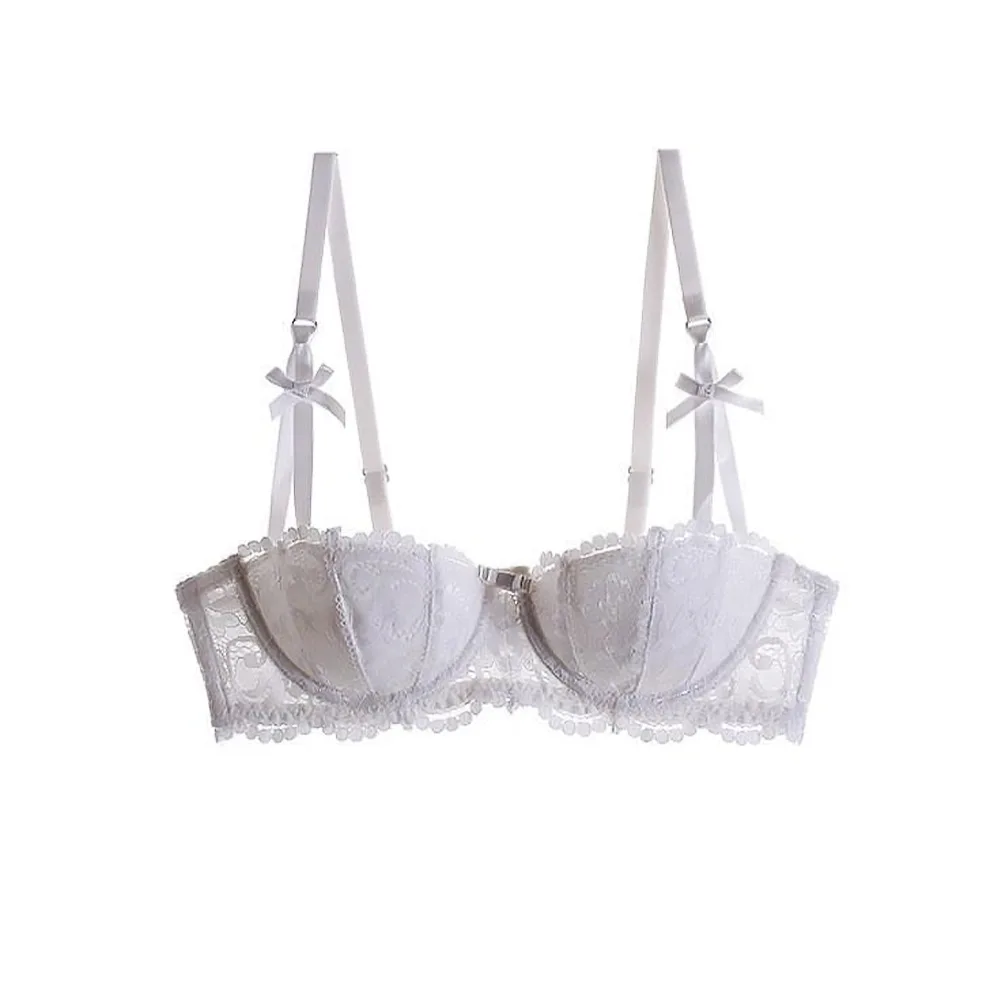 New Half Cup Bra Push Up White Women Lingerie Embroidery Brassiere Thin  Cotton Comfortable Sexy Underwear Lace Bras A B C D Cup LJ200821 From  Luo02, $12.41