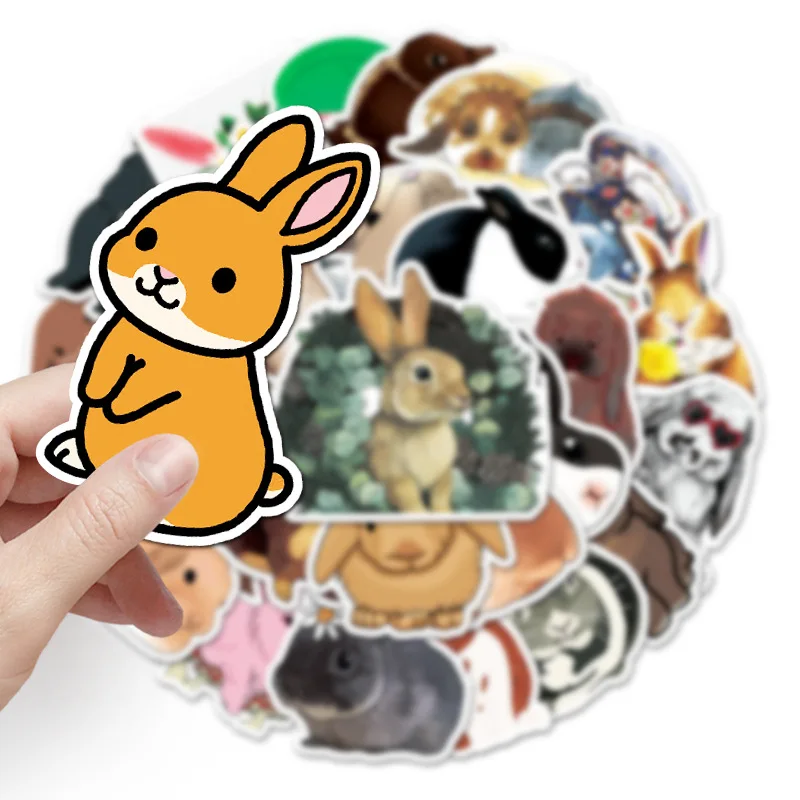 50pcs Kawaii Stationery Cute Rabbit Stickers Rabbit Diary Planner Journal Decorative Scrapbooking Skateboard Craft Sticker cartoon stickers decorative stickers kawaii stickers