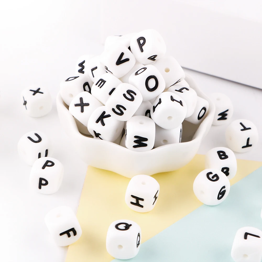 Silicone Letters Beads DIY Bracelet Jewelry Pendant Accessories 10Pcs