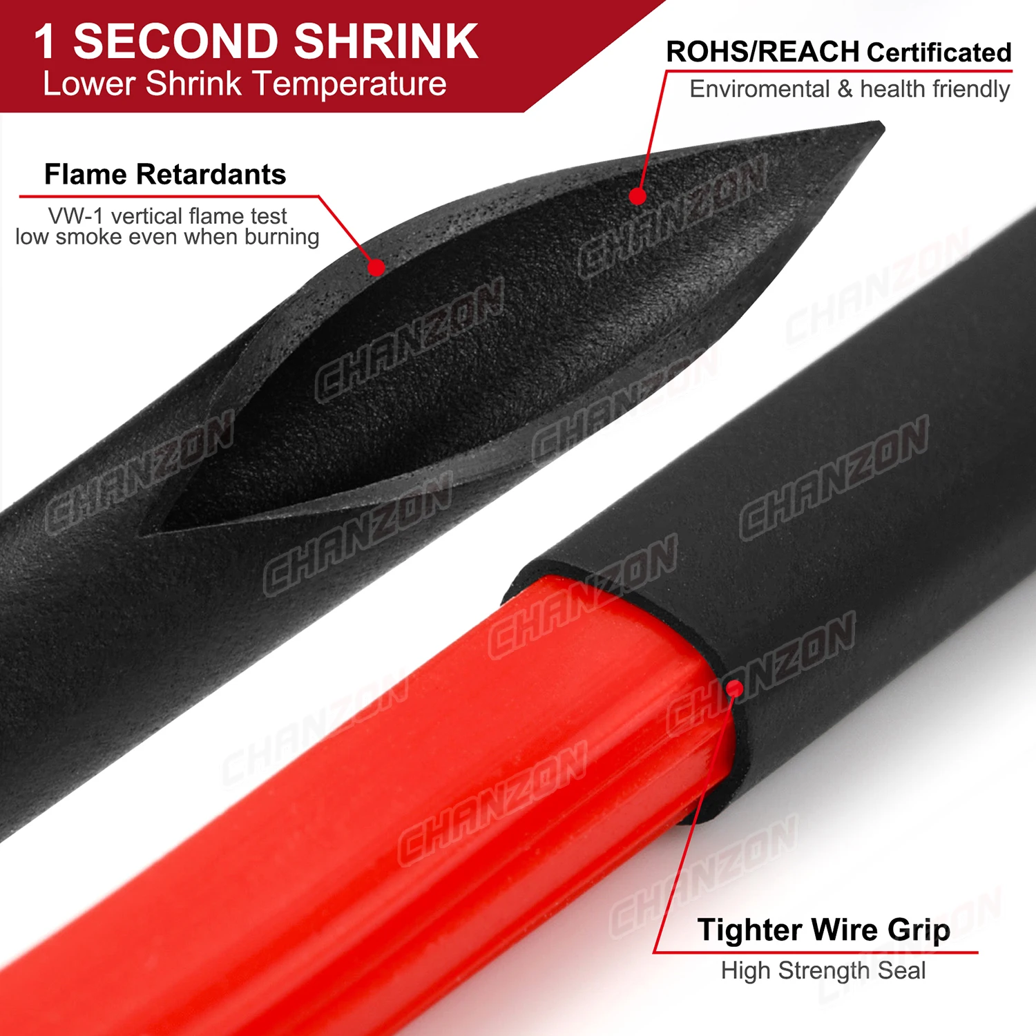 2:1 Multi Color Heat Shrik Tube Kit Heated Shrinking Wrap Tubing Tape Hose Wire Protector Assorted Clear Black White Heat-Shrink