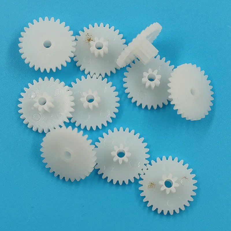 28082B 0.5M Plastic POM Gear Diameter 15mm 28 Teeth + 8 Teeth Two Layer Gear 2.15mm Hole DIY Toy Parts Accessories 28+8T