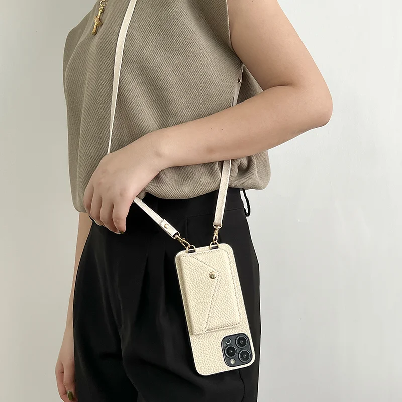 Leather Wrist Strap Holder, Luxury Square Holder Case