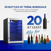 20 Bottle Wine Fridge Cooler 38-65℉ Glass Door Under Counter Freestanding Eco-friendly -Free Wine Refrigerator Dual Design Dorm 2
