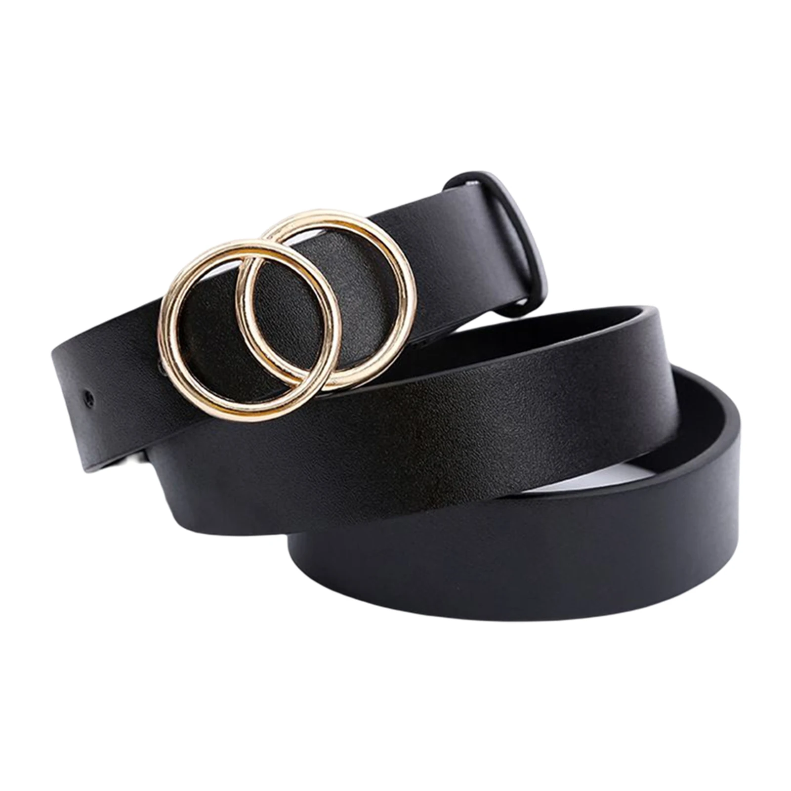 

Double Rings Belt Double Ring Buckle Belt Leisure Belts For Women Girls