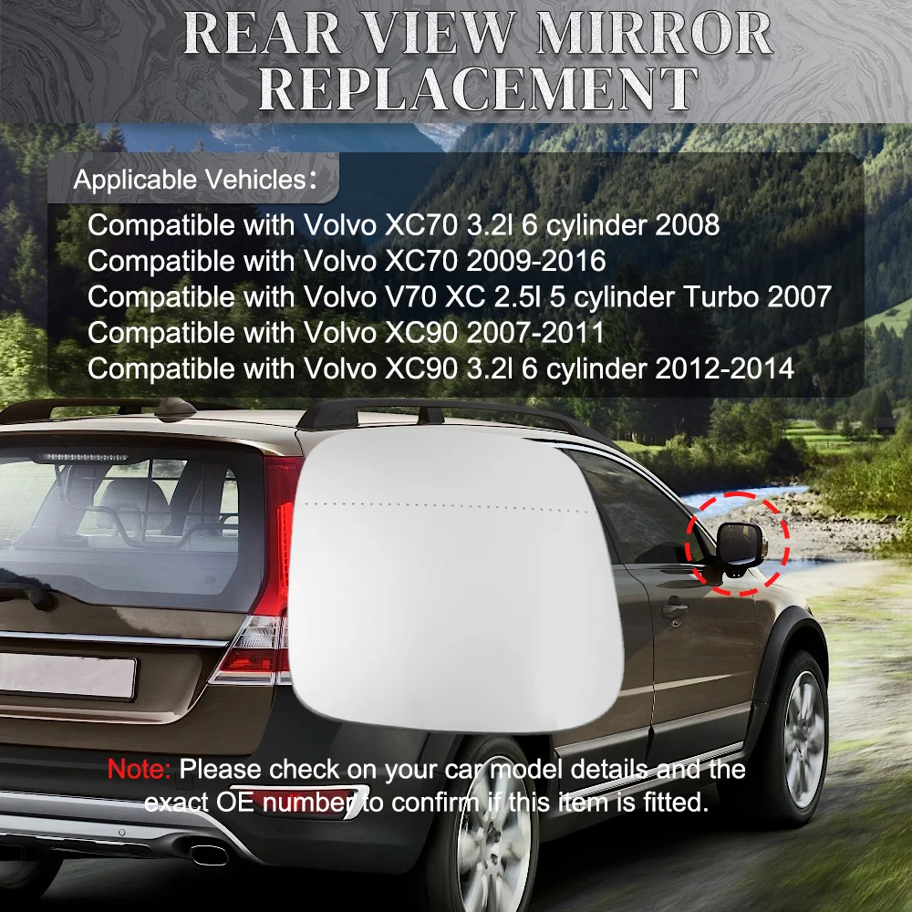 가열 사이드 미러 유리 문짝 윙 백미러, 볼보 XC70 2009-2016 XC90 2007-2011 30716137 30716138