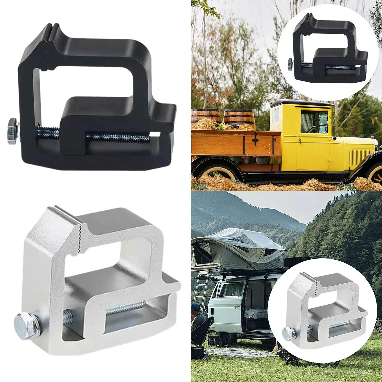 Truck Cap Mounting Clamp Easy to Install Heavy Duty Universal Metal Automotive Accessories Replace Parts Camper Shell Clamp