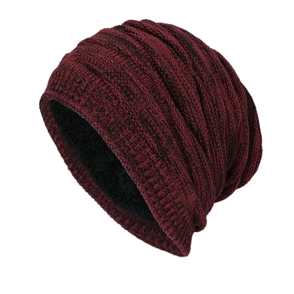 Tide Knitted Woolen Hat Winter Plus Velvet Warm Diamond-shaped Hedging Men's Outdoor Cap 3