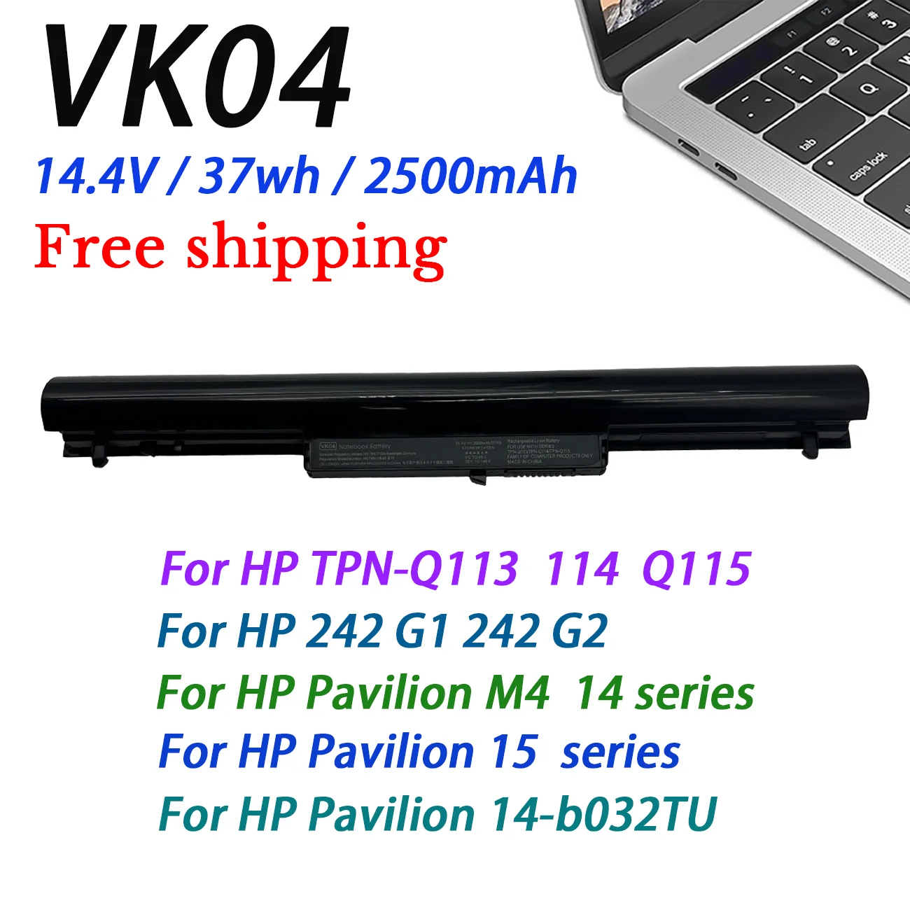 Batterie Remplacement Pour HP Envy X360 15z - Compatible LK03XL, TPN-W127/W128, 11.4V 51Wh
