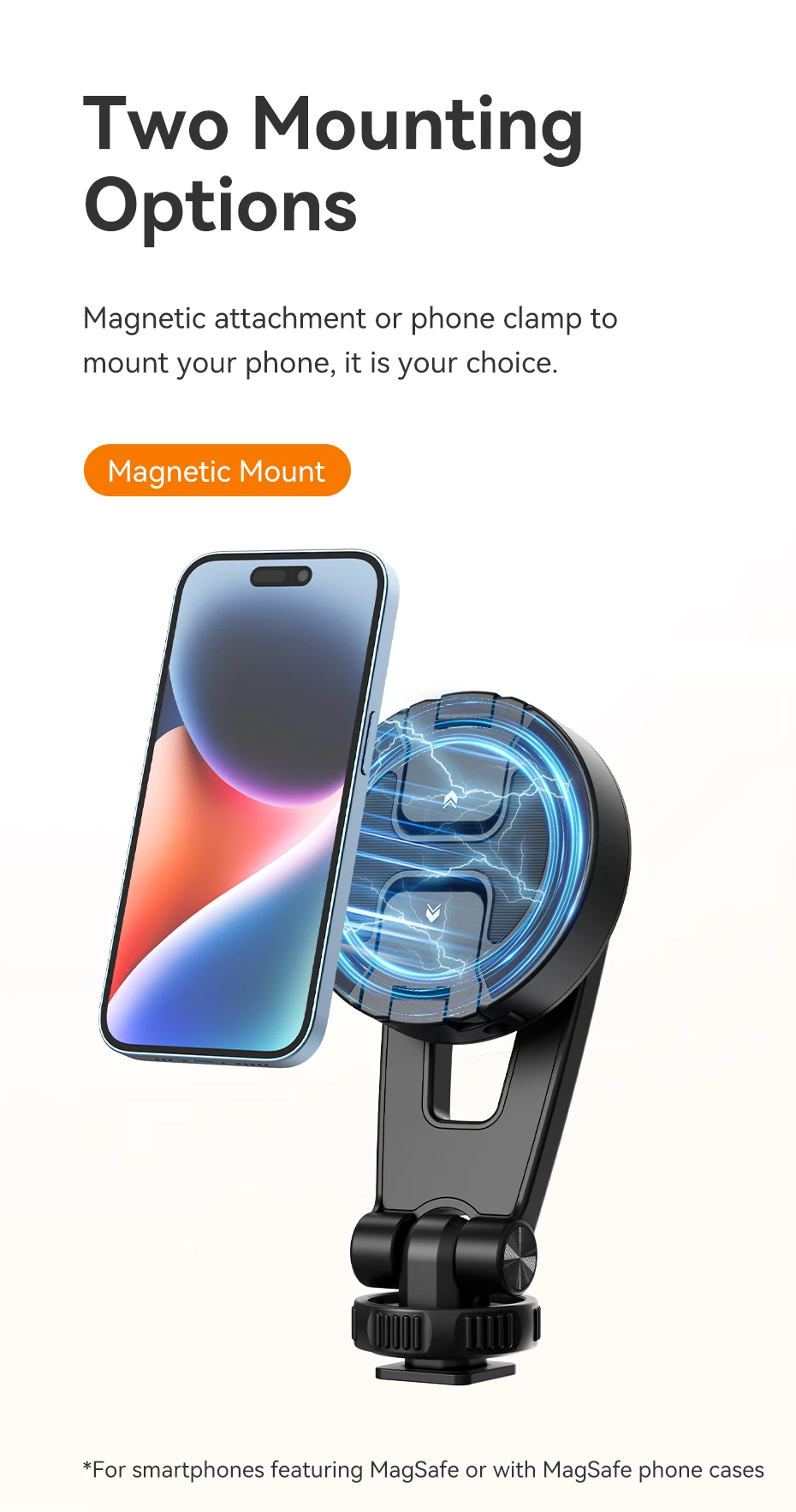MA47 2-In-1 Magnetic Phone Clamp Phone Tripod Mount Horizontal Vertical Shooting