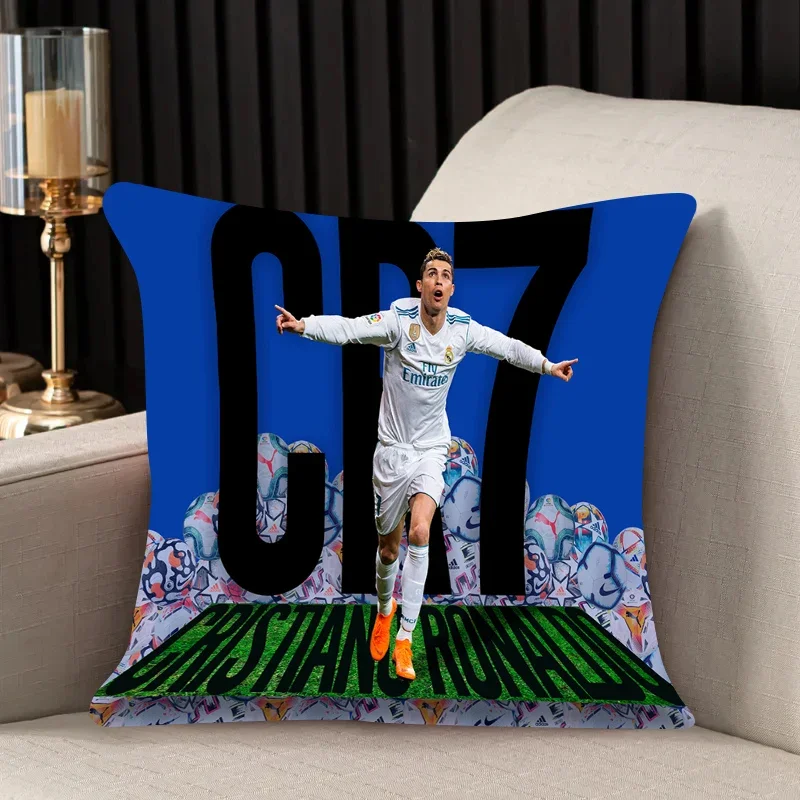 Cushion Cover 45*45 CR7 Cristiano Ronaldo Couple Pillow Pillowcases for Pillows 40x40 Sofa Cushions Fall Decor Pillowcase 2