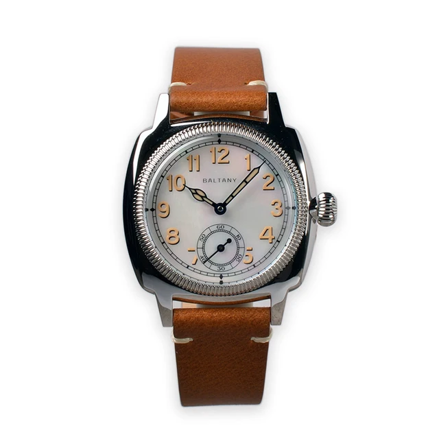 

Baltany Men Pilot Watch 36mm Military Watches Manual Wind Mechaical Wristwatch Sapphire 200M Waterproof Luminous ST1700