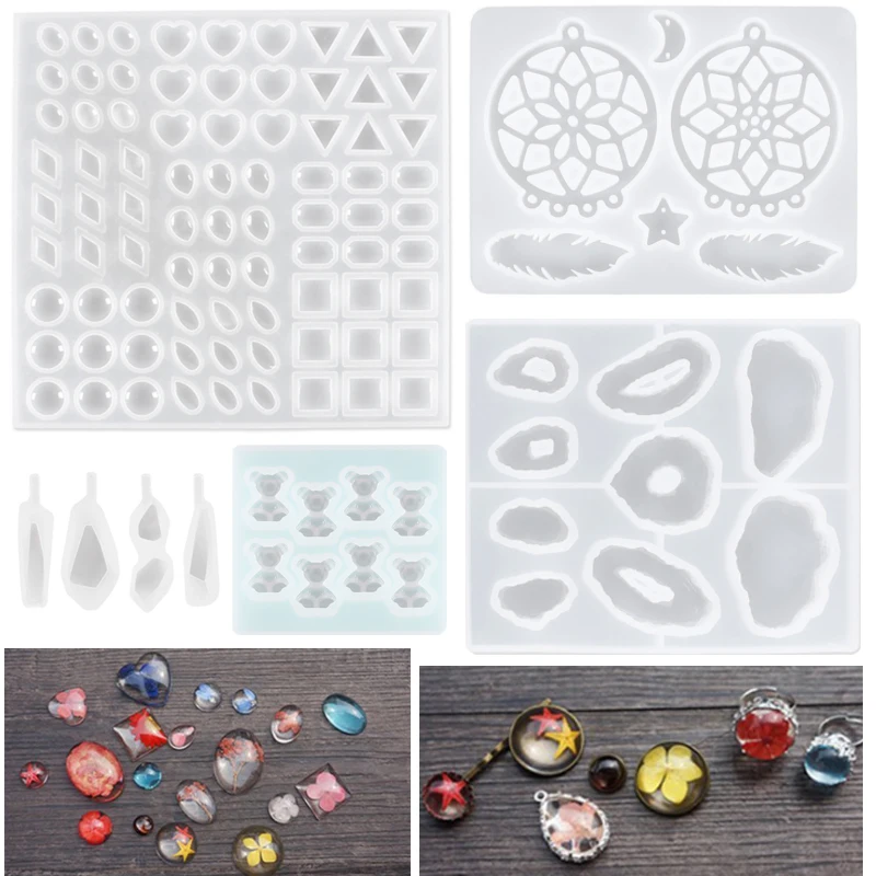 

DIY Crystal Drop Glue Jewelry Earring Pendant Silicone Mold Rhombus Gem Epoxy Resin Molds Jewelry Molds for Resin Casting