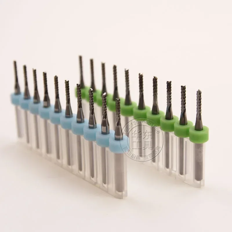 10 개/몫 생크 3.175mm PCB 밀링 비트 초경 텅스텐 옥수수 커터 엔드 밀 ..