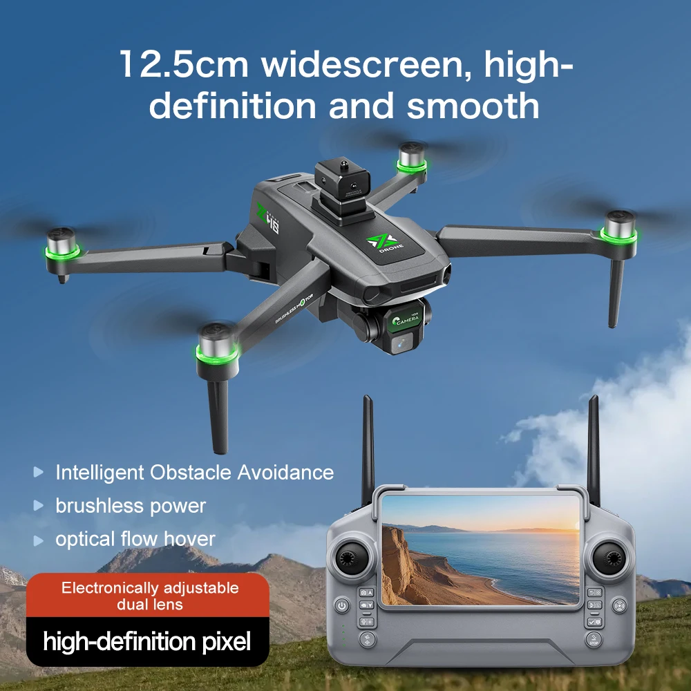 NUOVO Drone Mini ZH8 con Fotocamera 8K HD, GPS, WiFi 5G, Motori Brushless, Quadricottero Pieghevole con Telecomando e Schermo, Giocattoli e Regali per Bambini - Image 3