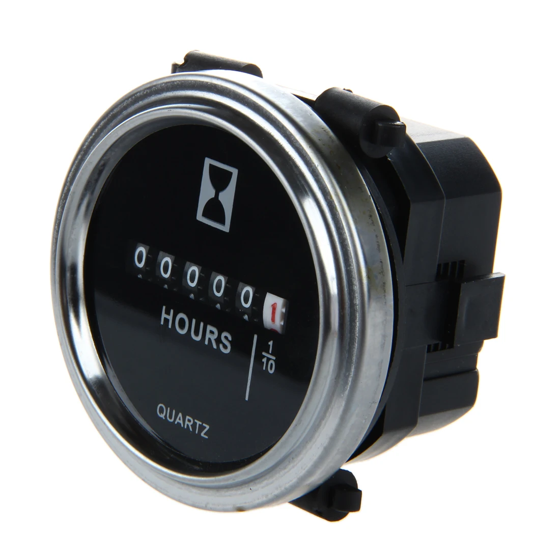 

Hour Meter 6 to 80 Volts DC - Round Silvery Trim Ring