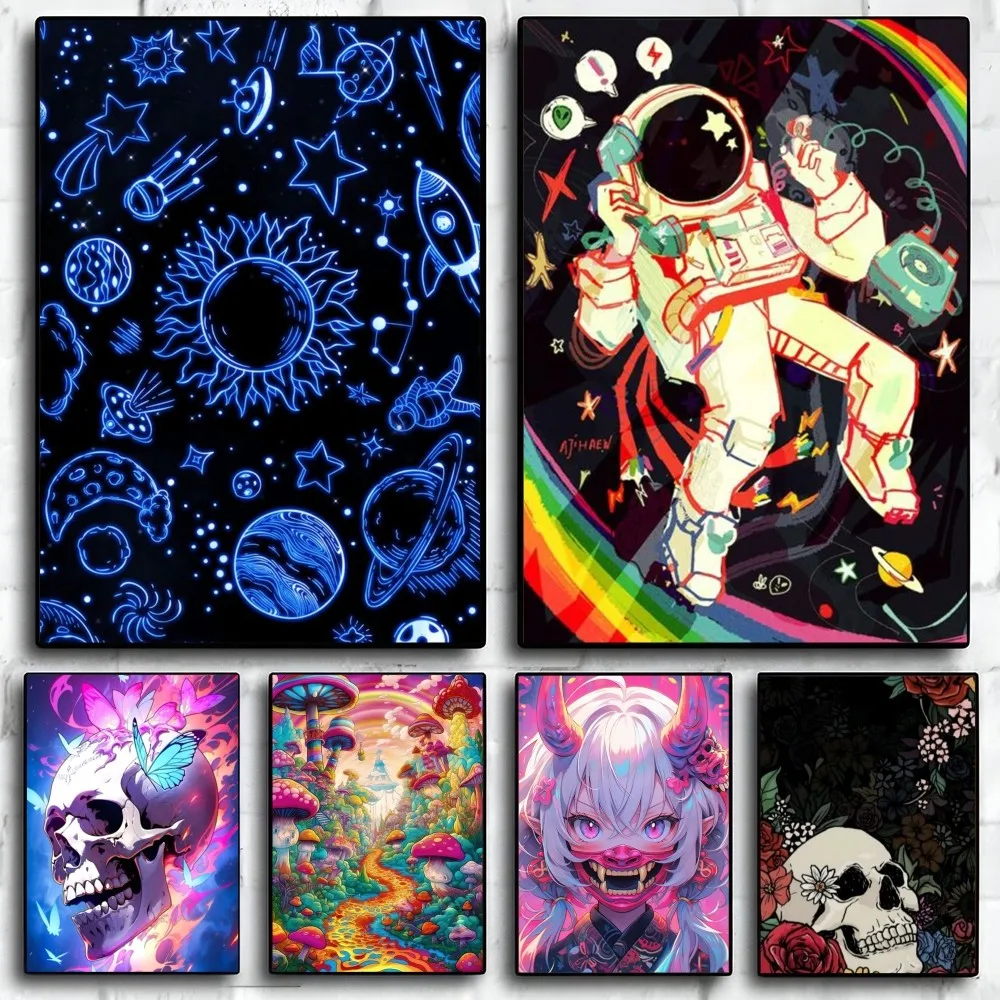 

Art Artistic Skull Poster Paper Print Home Living Room Bedroom Entrance Bar Restaurant Cafe Art Painting Decoration