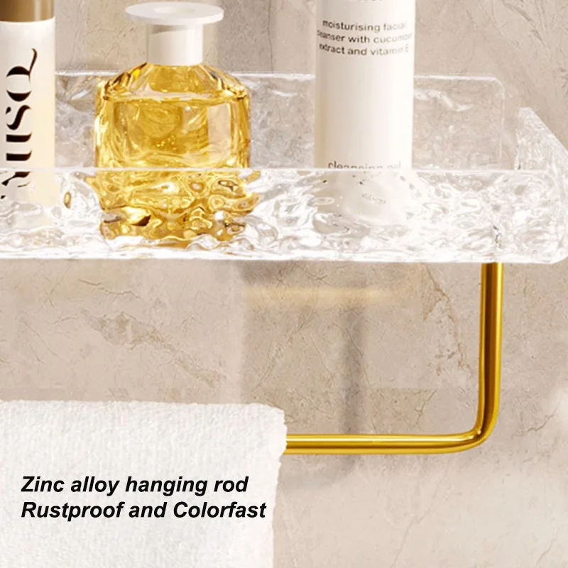 Bathroom Shelf Wall-mounted Shelves Cosmetic Storage Rack No-punch Sink Towel Shampoo Storage Rack Bath Organizer Accessories 2