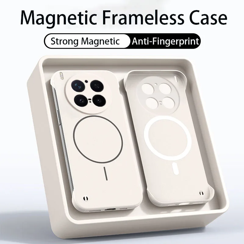 Frameless Magnetic Wireless Charging Slim Hard Back Phone Case