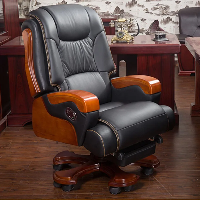 Luxury Executive Office Chairs Genuine Leather Adjustable Top Layer Cowhide  Ergonomic Gaming Chair Mobile Cadeira Home Office - AliExpress