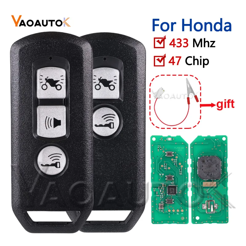 รถรีโมทกุญแจสําหรับ Honda ADV SH 150i 300i Forza PCX X-ADV รถจักรยานยนต์สกู๊ตเตอร์ K01 K77 K96 K97 433MHz ID47 ชิปสมาร์ท Fob แบตเตอรี่