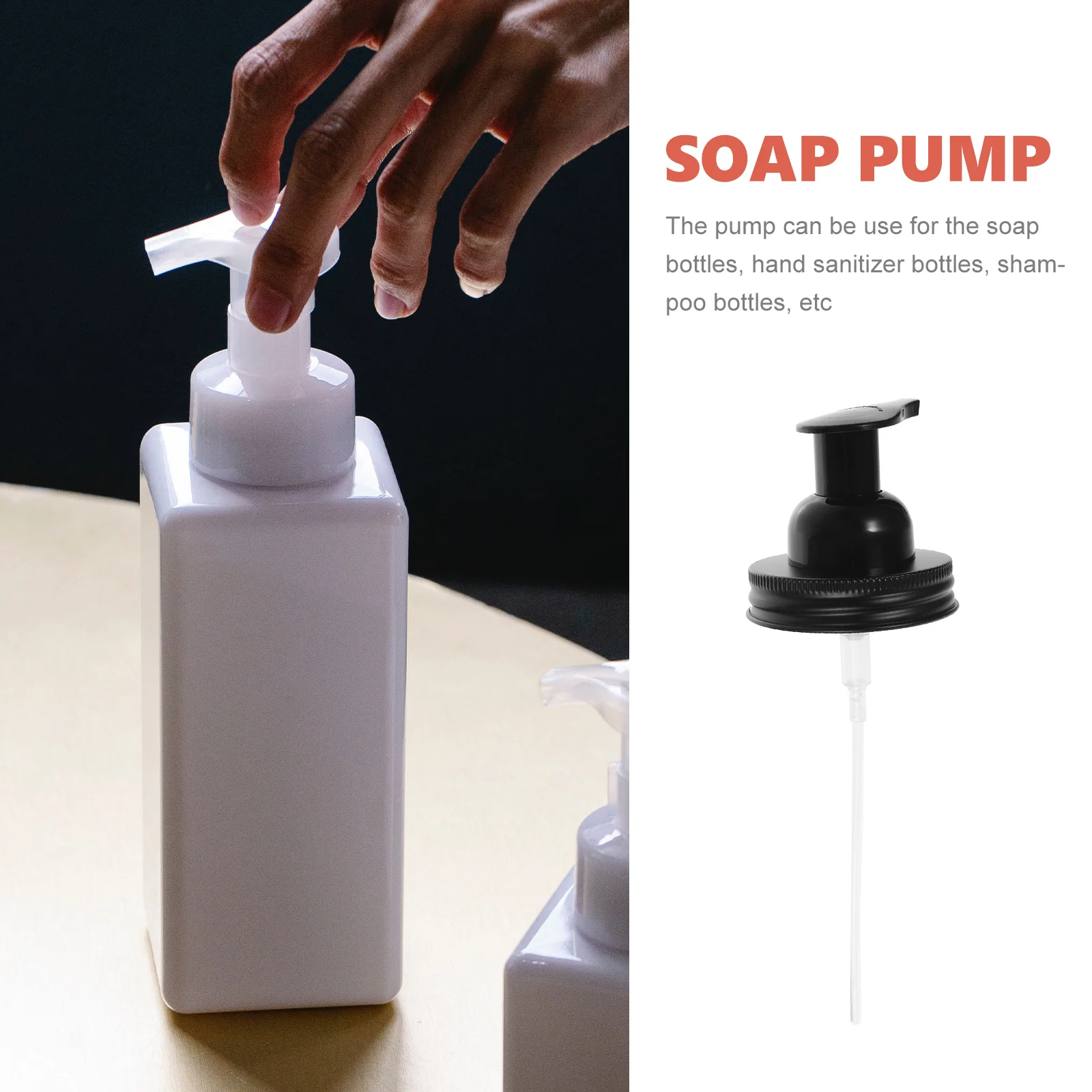 Foaming Soap Pump Dispenser Lids Mason Jar Lid Head Hand Soap Replacement Bottle Container Dispenser Pump Shower Supply 4