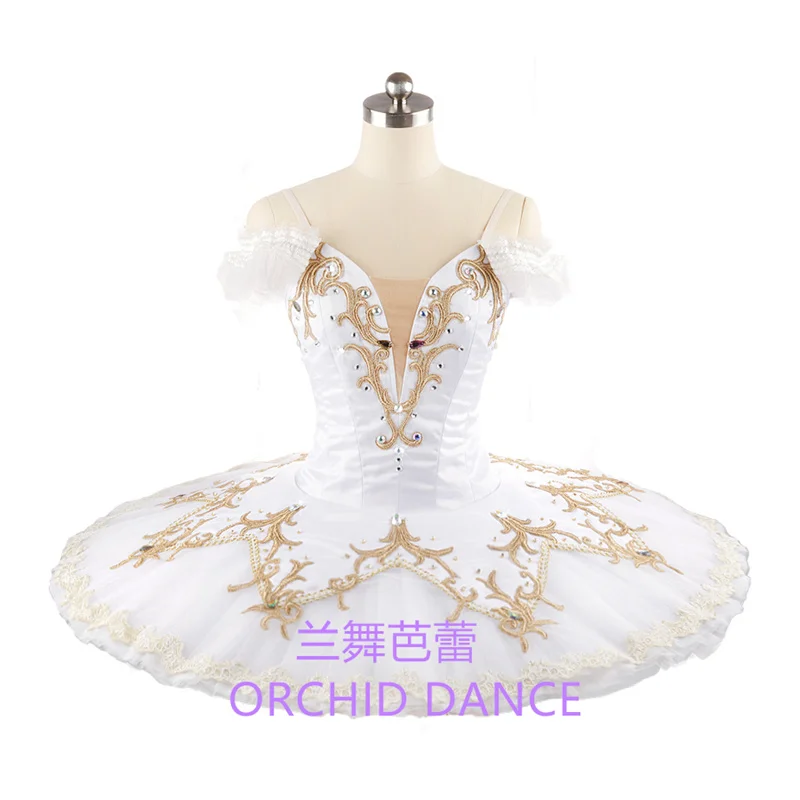 

Прекрасная профессиональная высококачественная одежда для женщин и взрослых костюмы для выступлений для девочек с изображением лебедей и озер золотисто-белые балетные костюмы-пачки