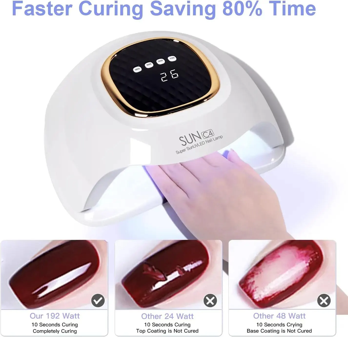 UV LED Nail Lamp 288W for Professional Nails Curing Lamps for Home Salon Led Nail Dryer for Gel Polish with Automatic Sensor 3