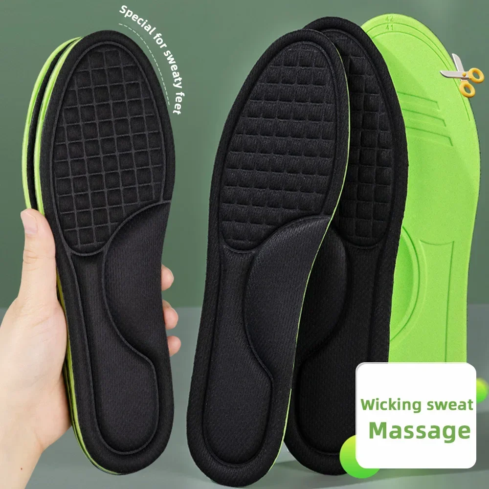 2/4pcs Unisex Nano Memory Foam Insoles Sweat-Absorbing Sports Running Shoes Inserts Soft Deodorant Orthopedic Pads_voghion.com