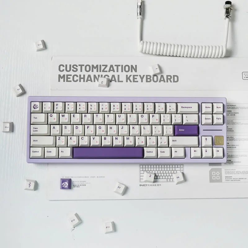Gmk-pbt Cherry Profile Keycaps Teclado Mecânico Chave Keycap Rosa Roxo Rosa Tema Sublimação 146 Key Gmk