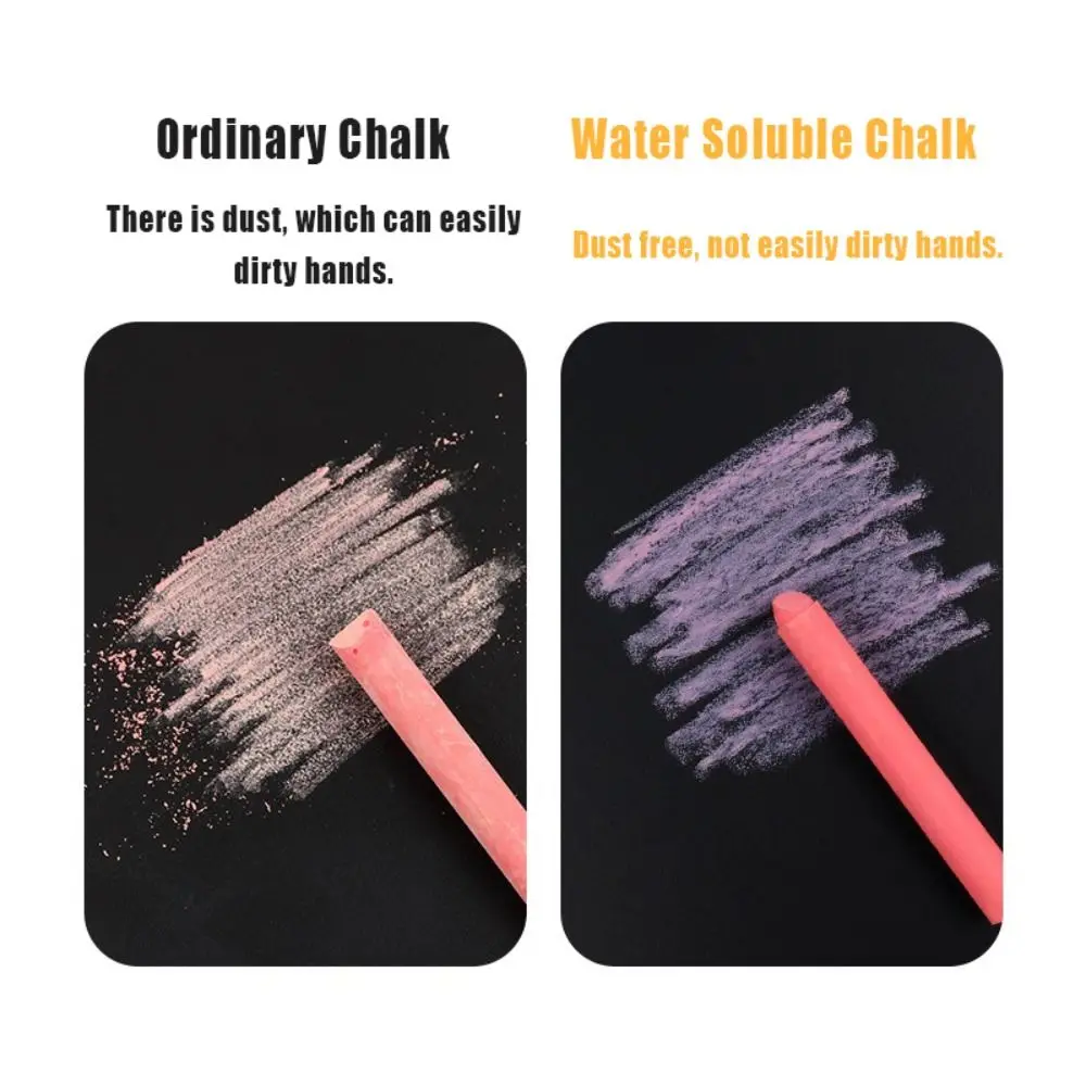 컬러 수성 분필 지울 수 있는 칠판 낙서 그림용 고체 수성 분필 손에 묻지 않는 먼지 없는 분필