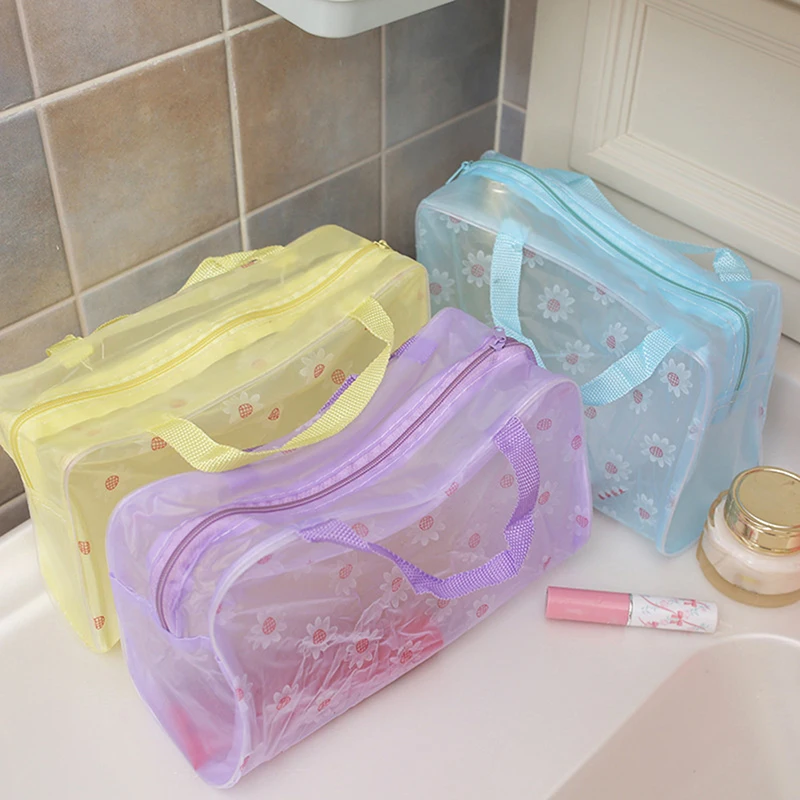 

1Pc PVC Portable Travel Clear Storage Bag Organizer Bags Waterproof Washbag Transparent Cosmetic Cases Women Waterproof Zipper