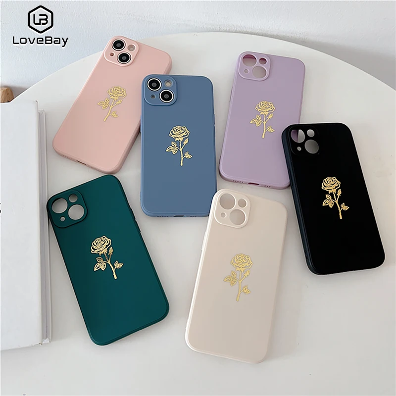 Custodia Per Telefono Fashion Gold Rose Pattern Per Iphone 13 12 11 Pro Max Xs Max Xr X 7 8 Plus Se 2020 Custodia Antiurto Per La Protezione Della Fot