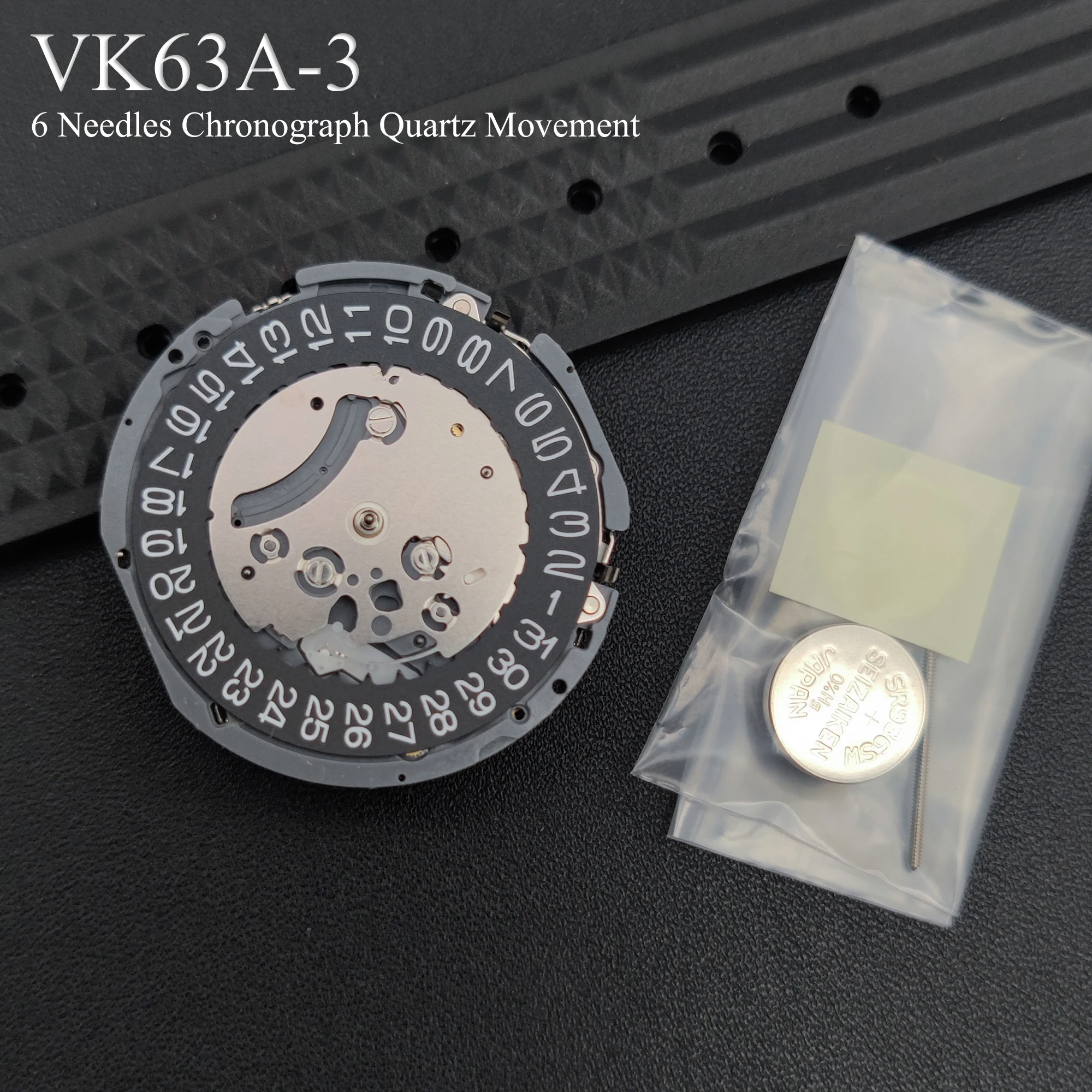 Japan Genuine VK63 VK63A Movement Black 3H Date/Disc Wheel Version