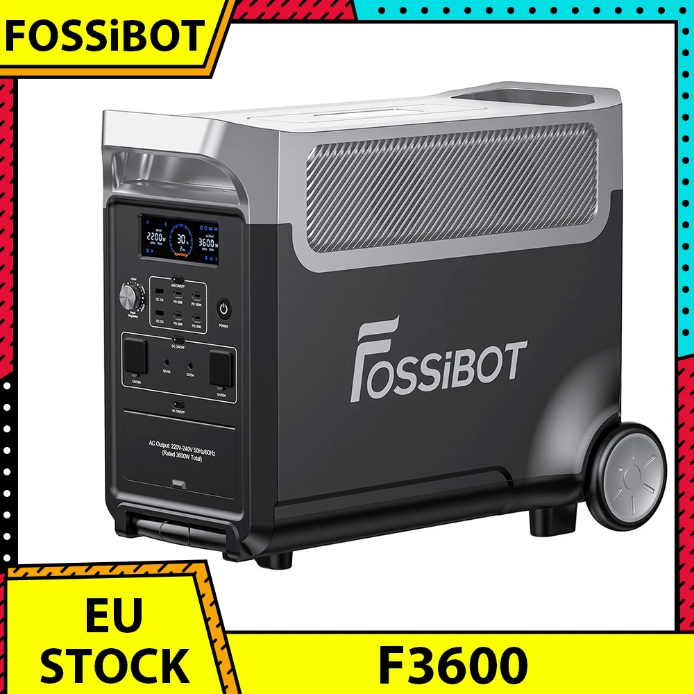 Fossibot F3600 Centrale Elettrica Portatile 3840Wh Lifepo4 Generatore Solare 3600W Uscita Ca 2000W Max Carica Solare 13 Porte Di Uscita