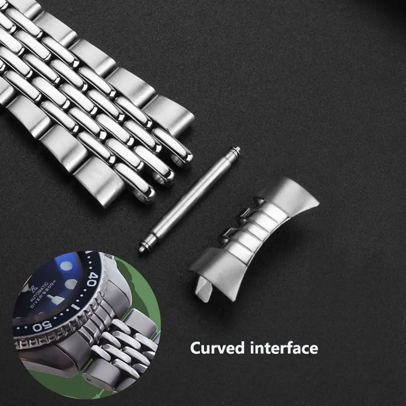 Enhanced Stainless Steel Watch Band - 22mm Strap for Seiko Water Ghost Series